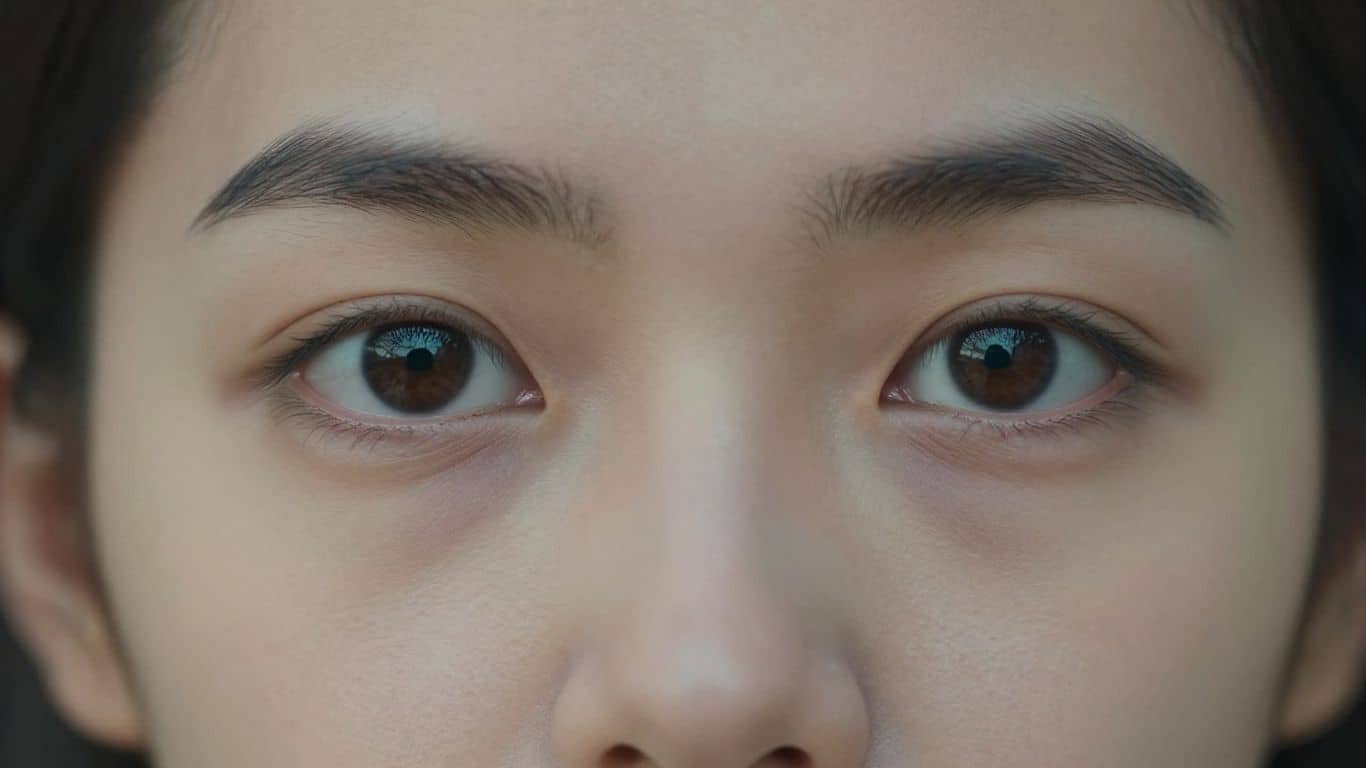 Eyes focused intently, symbolizing sustained attention and concentration.